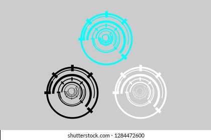 Geometric icon set, logo design, black, on a white background.textures .Graphic.science.cyber.energy.digital