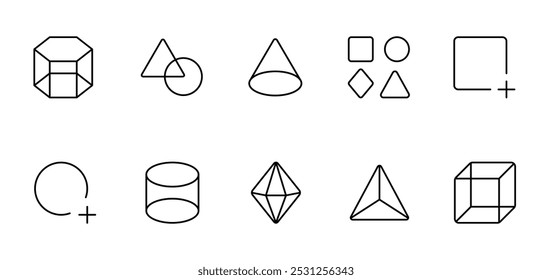 geometric icon, shapes vector isolated for graphic design. Optical Illusion. Vector Illustration isolated on white. Sacred geometry.