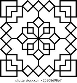geometric icon symbol line for pattern, logo, vector outline style