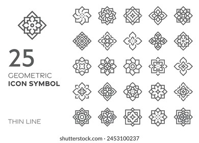 geometric icon symbol set for pattern, logo, decoration vector thin line illustration