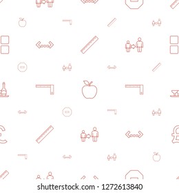 geometric icons pattern seamless white background. Included editable line ruler, apple, minus, quotation, son and father, champagne and wine glasses icons. geometric icons for web and mobile.