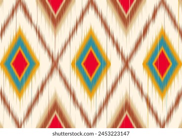 Geometric ikat background traditional pattern style use for fabric, clothing, canvas, wallpaper, decoration. Illustration graphic vector design.