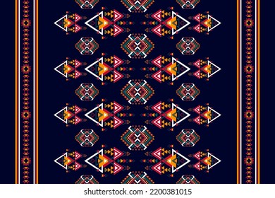Geometric ikat ethnic Aztec seamless pattern. Aztec fabric carpet boho mandalas textile decor wallpaper. Tribal native motif texture decoration African American folk traditional embroidery vector