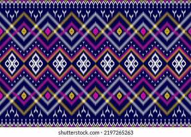 Geometric ikat ethnic colorful pattern for embroidery, fabric, print, clothing, carpet. Vector