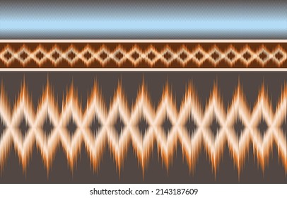 Geometric ikat ethnic oriental traditional design for background, rug, wallpaper, clothing, wrap, fabric, vector illustration.