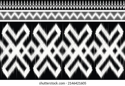 geometric ikat ethnic oriental traditional design for background, rug, wallpaper, clothing, wrap, fabric, vector illustration.