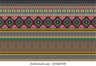 geometric ikat ethnic oriental traditional design for background, rug, wallpaper, clothing, wrap, fabric, vector illustration.