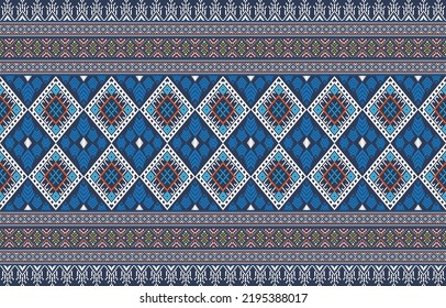 geometric ikat ethnic oriental traditional design for background, rug, wallpaper, clothing, wrap, fabric, vector illustration.
