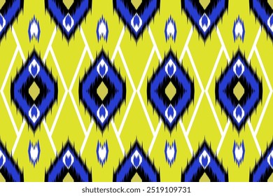 Geometric ikat ethnic oriental traditional design for background, carpet, wallpaper, clothes, wrap, fabric, vector illustration,Geometric ethnic pattern seamless design for background or wallpaper