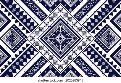 Geometric ikat ethnic pattern. Aztec fabric carpet mandala ornament boho chevron textile decoration wallpaper. Native tribal African Indian traditional embroidery vector illustrations background.