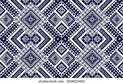 Patrón étnico de ikat geométrico. Moqueta de tela azteca mandala adorno boho chevron decoración textil papel de pared. Antecedentes de los vectores de bordado tradicionales indígenas africanos tribales nativos.