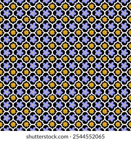 Geometric Ikat floral seamless pattern traditional. Aztec tribal ornament print. Design for background, wallpaper, vector, illustration, fabric, clothing, carpet, batik, embroidery, tile, rug.