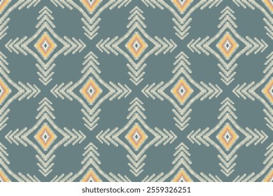 Geometric Ikat Pattern with Diamond Shapes in Soft Pastel Colors. Design for Carpet, wallpaper, clothing, wrapping, fabric, cover, textile.
