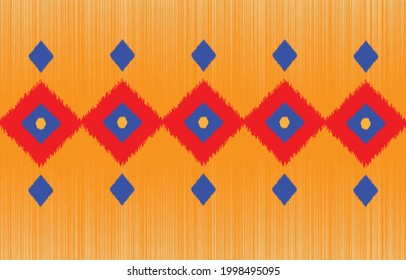 Geometric ikat pattern traditional ethnic Design for background, carpet, wallpaper, clothing, batik, textile. vector pattern embroidery illustration