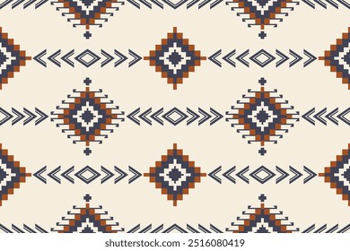 Geometric ikat sameless patterns black and orange color for blackground , carpet,wallpaper,clothing,fabric,traditional style 