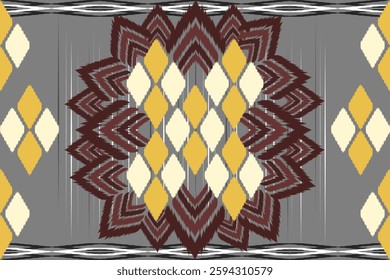 Geometric Ikat seamless Pattern, textile illustration, print striped, ornament, design for texture, carpet, rug, textile, wrapping, scarf, background 