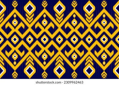 Geometric Ikat Thai silk tribal Oriental ethnic seamless pattern traditional background Design for carpet,wallpaper,silk pattern, clothing,wrapping,batik,silk fabric,Vector illustration embroidery 
