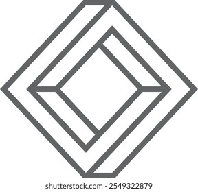 Figura de ilusión geométrica. Logotipo creativo de matemáticas imposibles