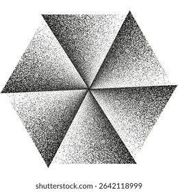 Geometric illusion icon. Star triangle shape. Optical vector symbol. Gray gradient.
