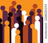 Geometric illustration of a crowd of human figures
