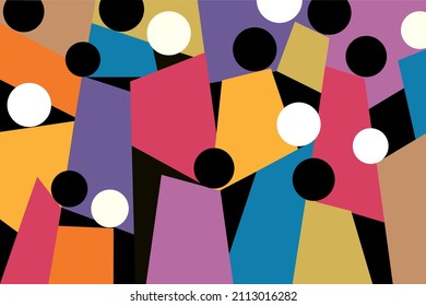 Geometric illustration of crowd of human figures