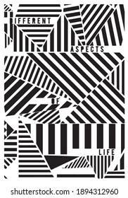Geometric illustration design print with text for tee and poster