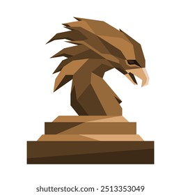 geometric illustration of eagle head statue