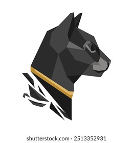 geometric illustration of Egyptian cat head