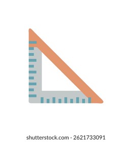 Uma ilustração geométrica apresenta uma régua triangular direita. O estilo é design plano minimalista contra um fundo preto.