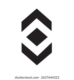 A geometric illustration featuring arrow shapes pointing up and down. This design element is perfect for adding a modern and abstract touch to any project.