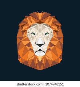 Geometric illustration of a lion head