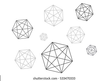 Geometric illustration polygon style on horizontal white background