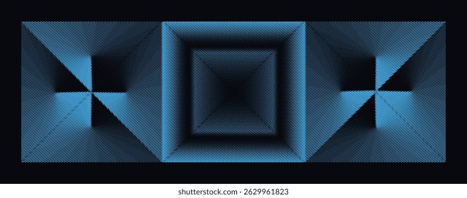 Geometric illustration – rhythmic expansion within a square frame: a dotted vector exploration, dynamic gradient, 