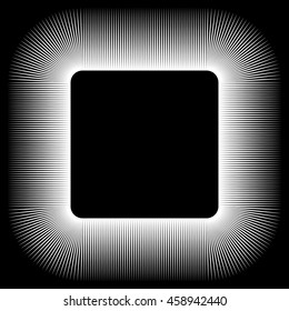  geometric illustration with sharp radial lines. abstract monochrome element