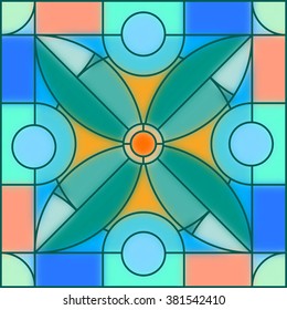 Geometric illustration in stained glass style