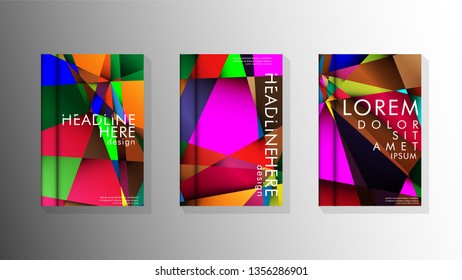 Geometric illustration style with gradients and transparency. book cover design