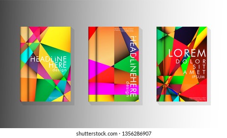 Geometric illustration style with gradients and transparency. book cover design