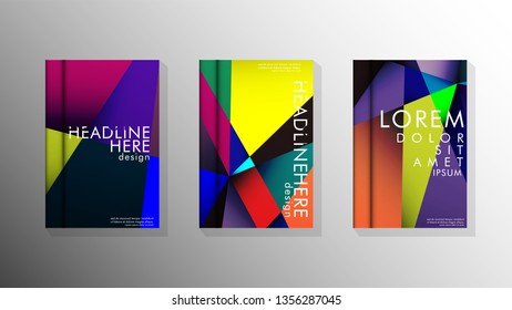 Geometric illustration style with gradients and transparency. book cover design