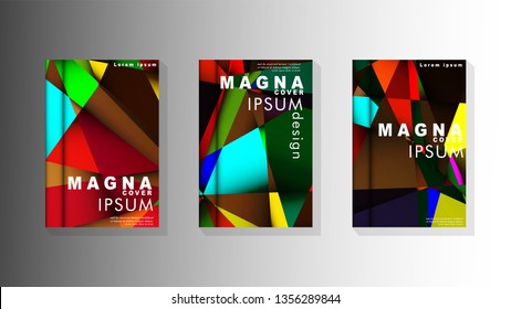 Geometric illustration style with gradients and transparency. book cover design