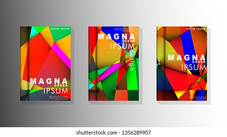 Geometric illustration style with gradients and transparency. book cover design
