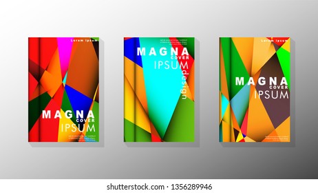 Geometric illustration style with gradients and transparency. book cover design