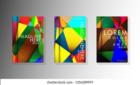 Geometric illustration style with gradients and transparency. book cover design