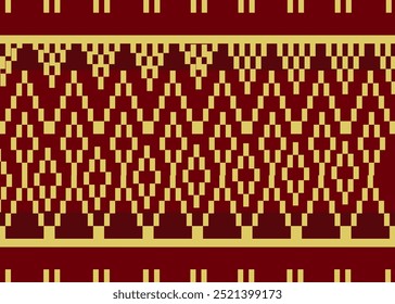 Geometric illustration of Thai fabric pattern