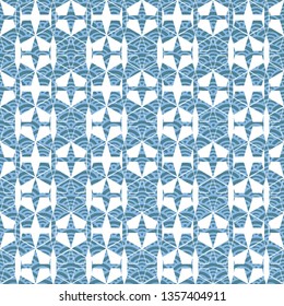 Geometric illustration in white and shades of blue. Vector illustration with polygons and waves.