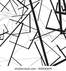 Geometric illustration(s) with random, edgy, irregular lines. Dynamic intersecting lines.
