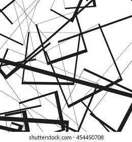 Geometric illustration(s) with random, edgy, irregular lines. Dynamic intersecting lines.