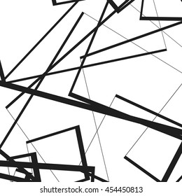 Geometric illustration(s) with random, edgy, irregular lines. Dynamic intersecting lines.