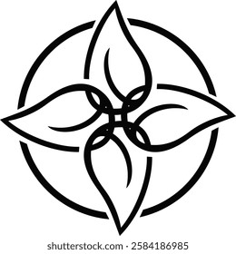 geometric image of 4 leaves in a circle