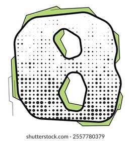 Geometric image of the letter b, simple line drawing, alphabet, symbol for logo or design