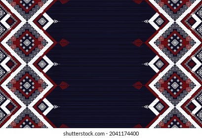 Geometric Indian ethnic pattern. Aztec fabric carpet mandala ornament boho chevron textile decoration wallpaper. Tribal turkey African traditional embroidery oriental vector illustrations background 